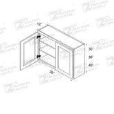 Wall 39" - Slim White Shaker 39 Inches Wall Cabinet